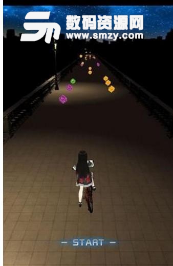 单车少女夜色街灯手机版