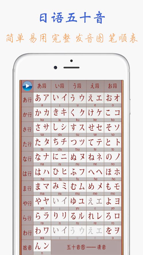 五十音图学日语入门图片v3.3