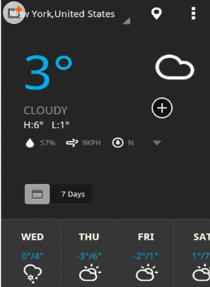 轻松天气安卓app界面