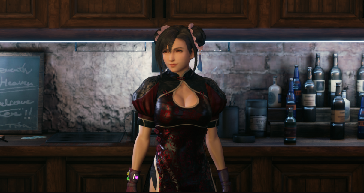 《最终幻想7：重制版》蒂法热情红色长旗袍MOD