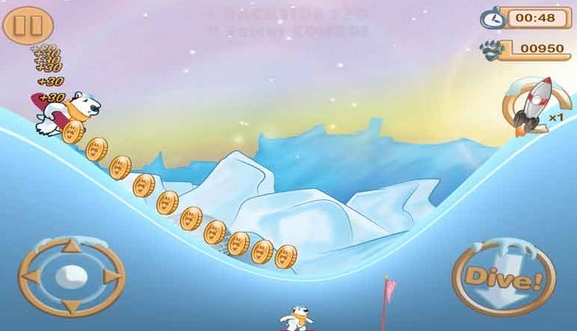 北极熊滑雪Android版游戏画面