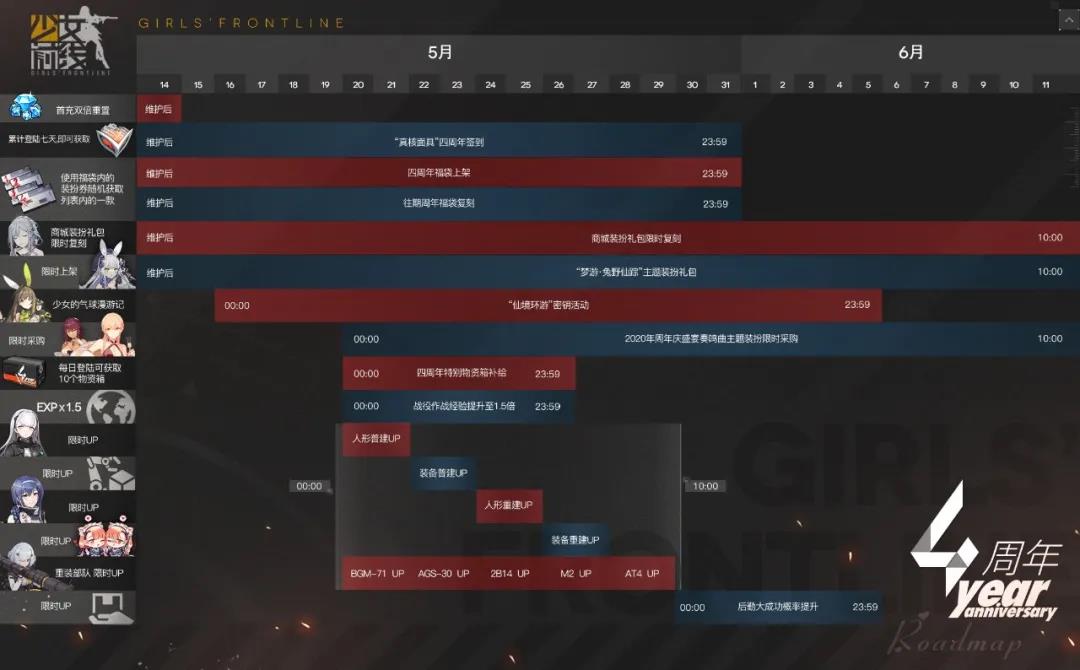 少女前线【四周年庆典活动大全】 四周年活动时间表