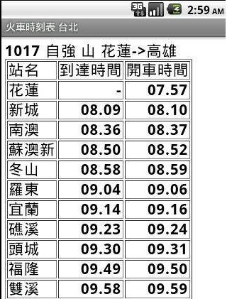 台湾火车时刻表(安卓版列车时刻表) v1.10002 官方免费版