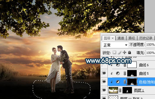 photoshop霞光色婚纱照片后期处理教程 图24