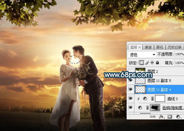 photoshop霞光色婚纱照片后期处理教程 图28