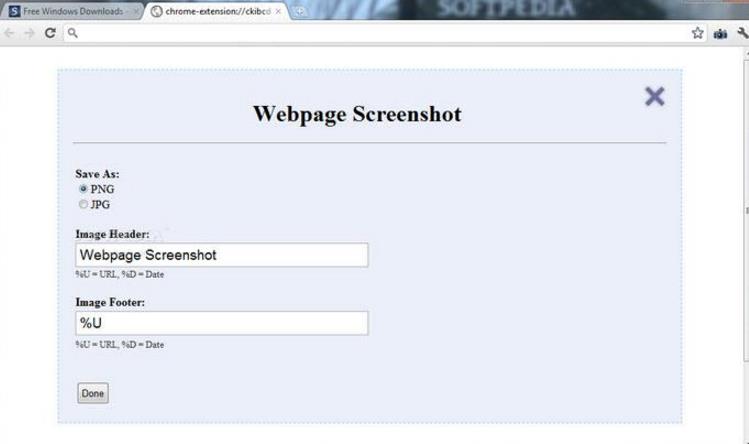webpage screenshot界面