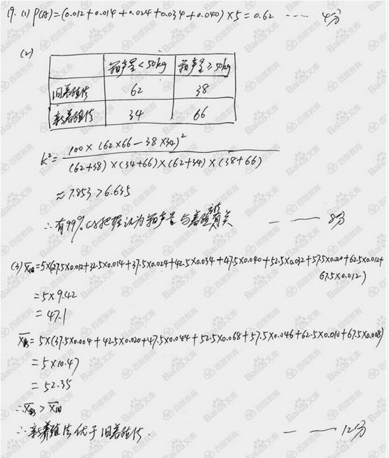 2017高考文科数学全国卷2答案解析