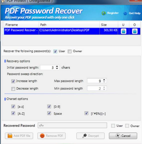 PDF密码恢复工具官方版图片