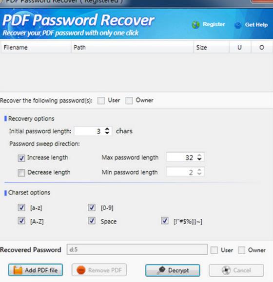 PDF密码恢复工具官方版