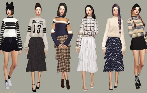 模拟人生4女性格子毛衣MOD免费版