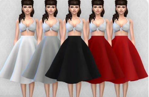 模拟人生4女式复古风裙子MOD下载