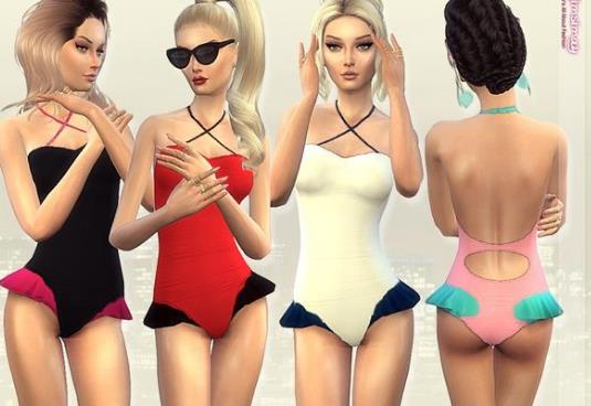 模拟人生4女式美人鱼连体泳衣下载