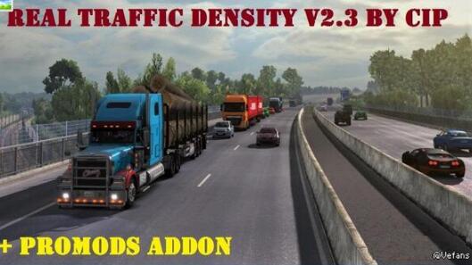 欧洲卡车模拟2真正的交通密度MOD