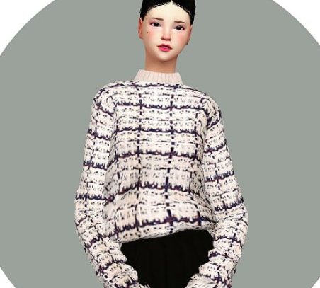 模拟人生4女式格子毛衣MOD