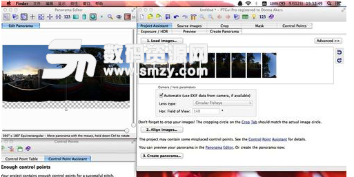 Mac PTGUI进行全景照片拼接方法特点