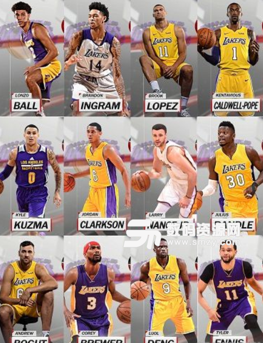 NBA2K18湖人全队球员高清照片补丁