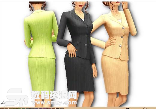 模拟人生4女式商务裹裙职业套装MOD