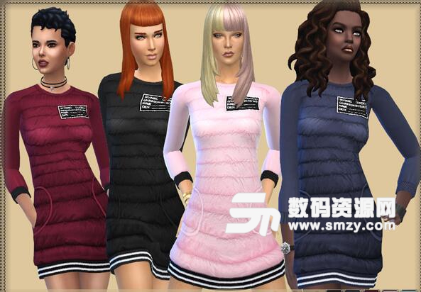 模拟人生4女士短款羽绒连衣裙MOD