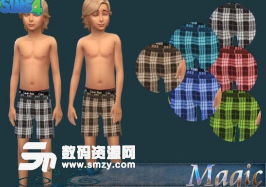 模拟人生4男童装格子短裤整合包MOD