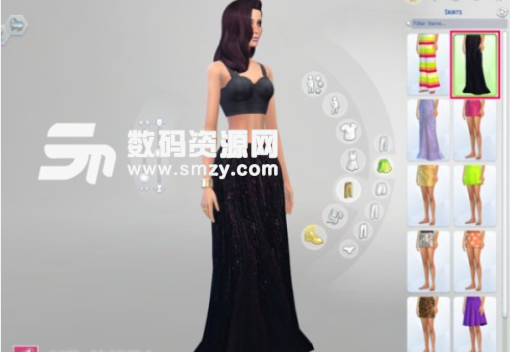 模拟人生4女性黑色优雅长裙MOD