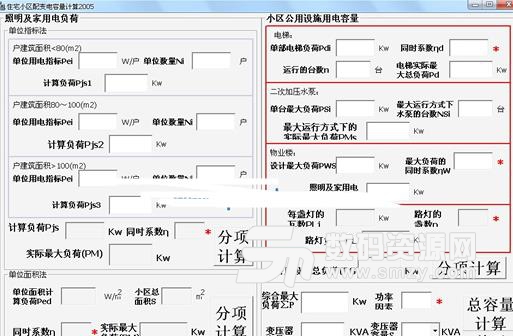 住宅小区配变电容量计算