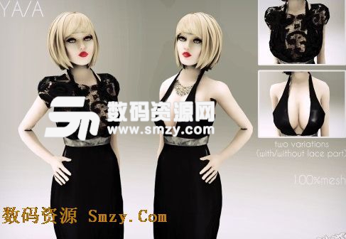 模拟人生4女性黑色连衣裙MOD