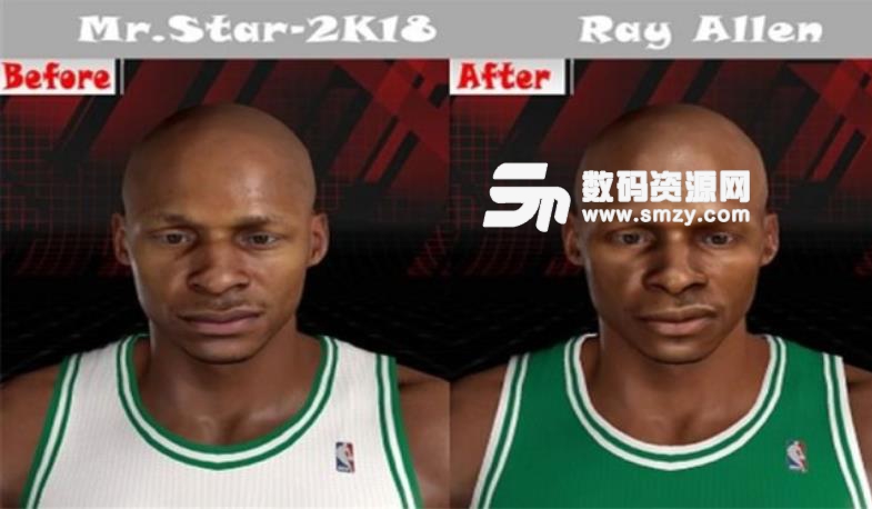 NBA2K18雷阿伦身形面补MOD