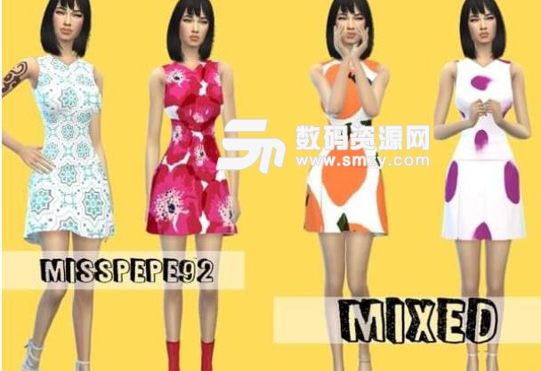 模拟人生4混合多彩连衣裙补丁免费版
