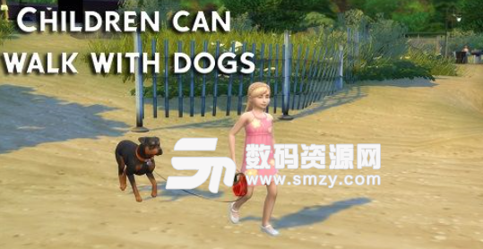 模拟人生4孩子们可以和狗一起散步MOD