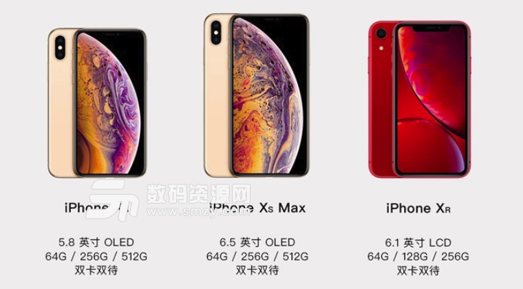 苹果3款新iPhone（XS/XR/XS Max）价格对比说明