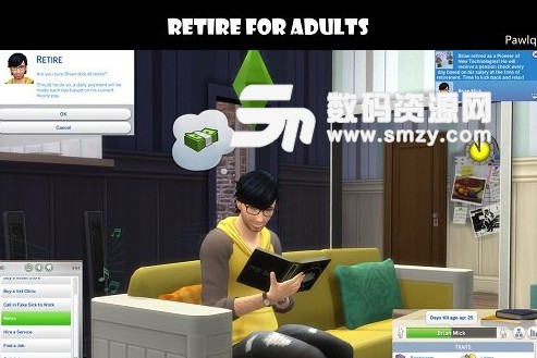 模拟人生4成年人退休MOD