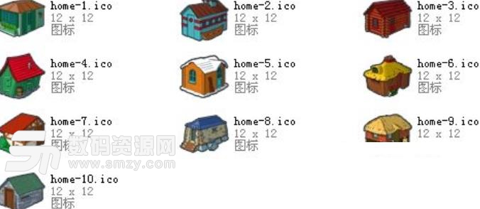 世界各式房屋模型图标免费版