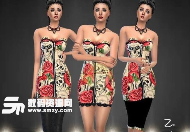 模拟人生4女性骷髅玫瑰连衣裙补丁免费版