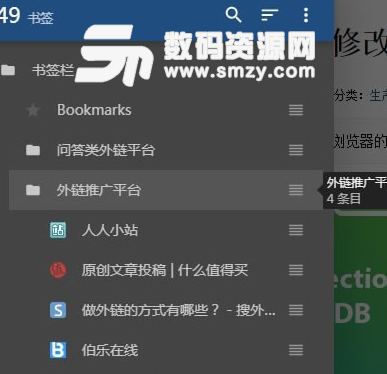 Bookmark Sidebar Chrome插件