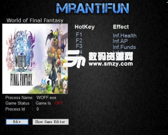 最终幻想世界五项修改器MrAntiFun版