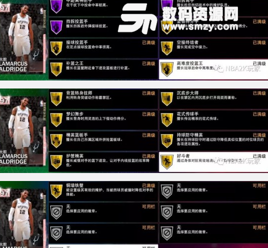 NBA2K19粉钻阿尔德里奇属性解析