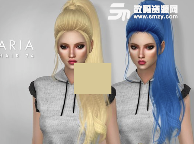 模拟人生4女性美丽单马尾发型MOD