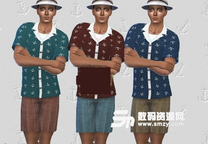 模拟人生4男性夏威夷风格短袖MOD