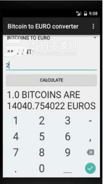 比特币到欧元转换器安卓最新版(Bitcoin to EURO converter) v1.9605 手机版