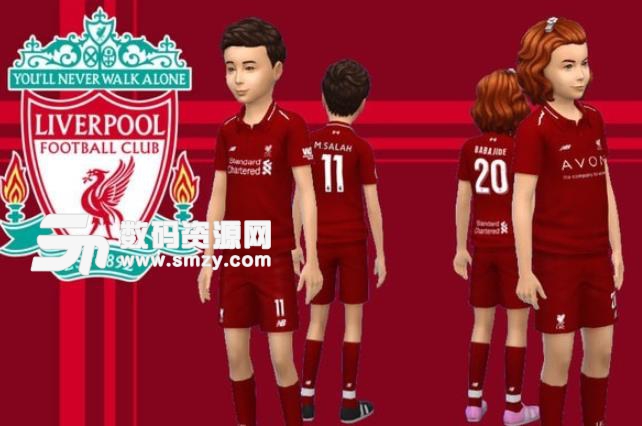 模拟人生4利物浦足球队男女儿童套装MOD