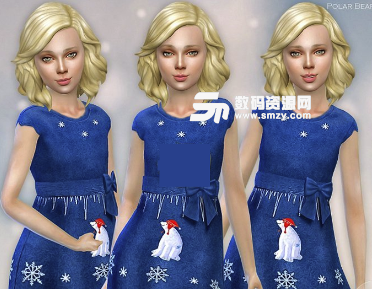 模拟人生4蓝色可爱连衣裙MOD