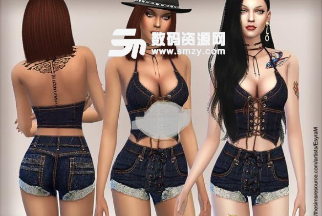 模拟人生4女性牛仔风格服装MOD