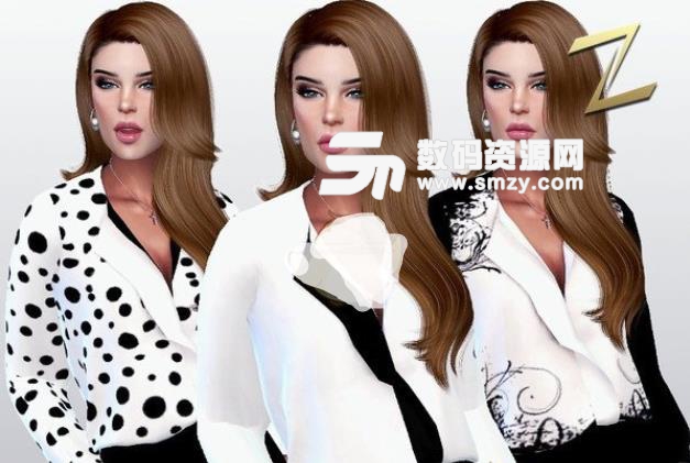 模拟人生4女性黑白衬衫MOD