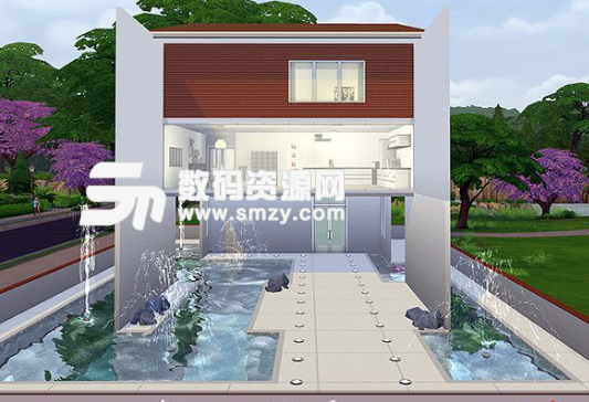 模拟人生4泳池上的现代住宅MOD