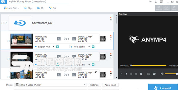 AnyMP4 Bluray Ripper免费版截图