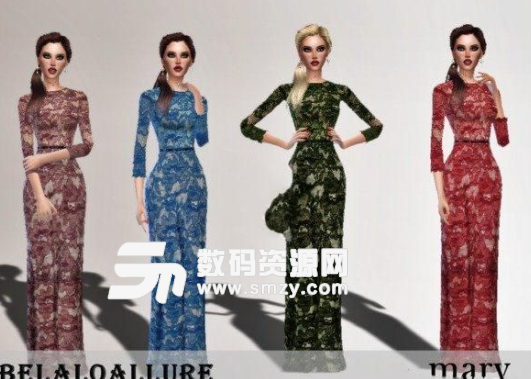 模拟人生4女性修身蕾丝连衣裙MOD