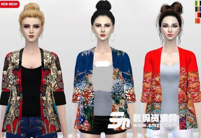 模拟人生4女性日式和风外套MOD