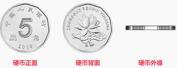 2019年版第五套人民币样币5角硬币