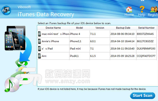 Vibosoft iTunes Data Recovery免费版教程